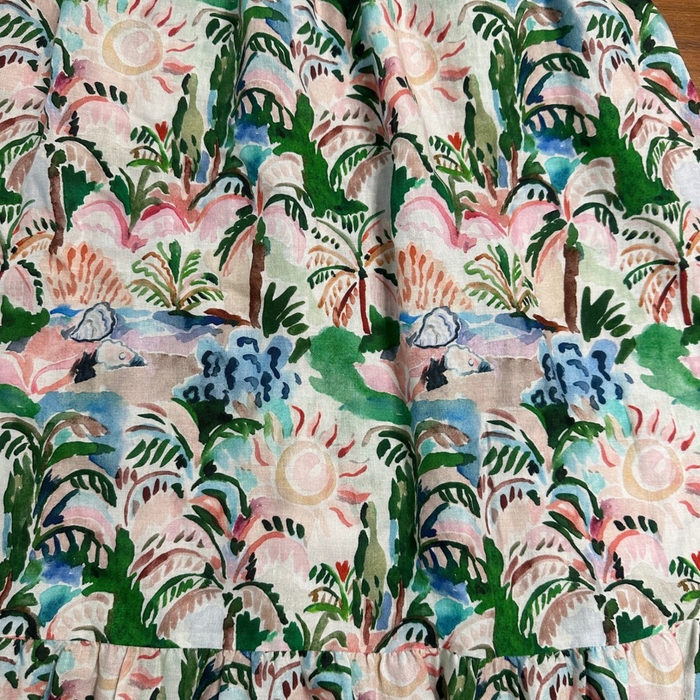 NEW Marine Layer Selene Maxi Dress 2026 Linen Blend Med Watercolor Palm Vacation - Picture 9 of 14